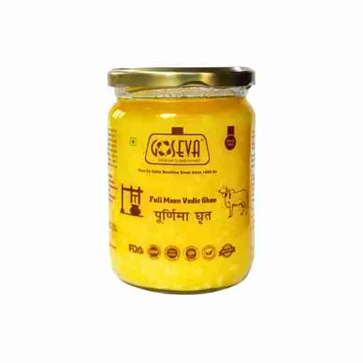 Goseva Purnima Ghrita | Full Moon Cultured A2 Gir Cow Bilona Ghee | Vedic Sattvic Superfood