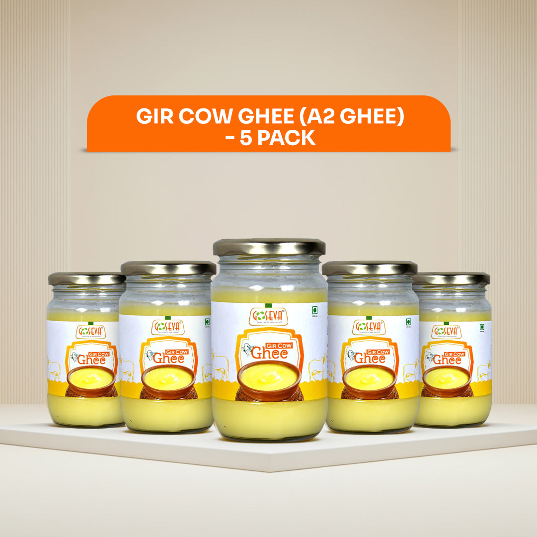 Pure A2 Gir Cow Ghee 5 Liter Pack – Bilona Churned Desi Cow Ghee - Goseva
