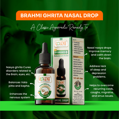 Goseva Brahmi Nasal Drops | Vedic A2 Gir Cow Ghee Nasya | Ayurvedic Brain & Memory Support Ghrita - Goseva