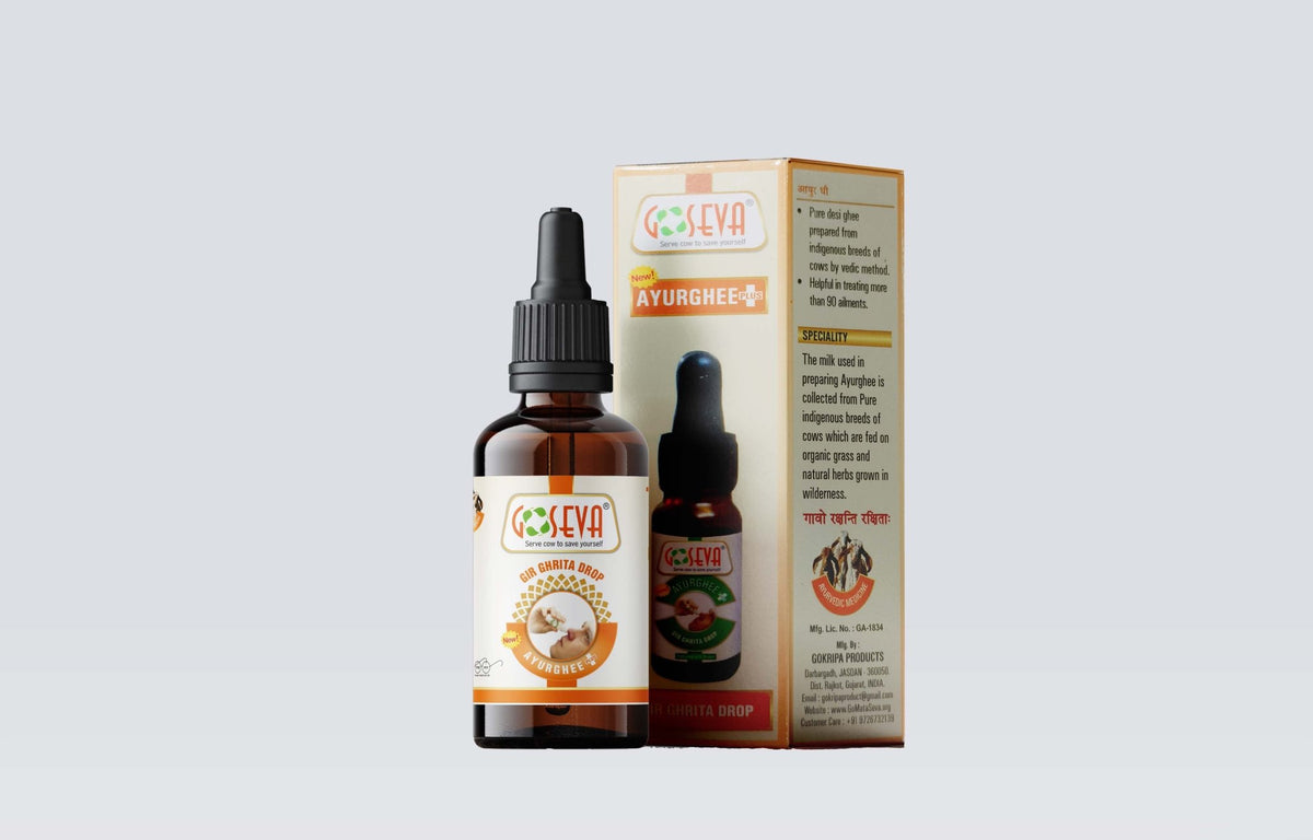 Goseva Gir Ghrita Nasal Drops | Pure A2 Gir Cow Ghee Nasya | Relief for Sinus & Migraine - Goseva