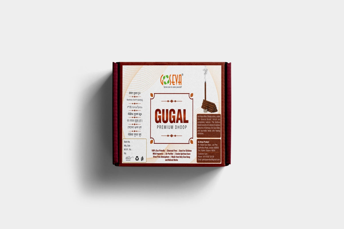 Gugal Dhoop Sticks 20 - Guggul Herbal Dhoop for Pooja & Havan | Goseva