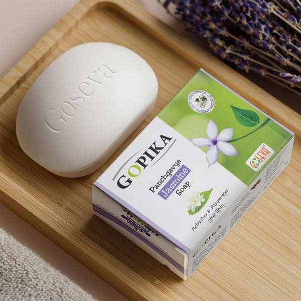 Jasmine Panchgavya Bath Soap - Natural Ayurvedic Body Soap | Goseva